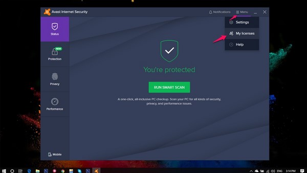 hình ảnh hướng dẫn cách dùng key Avast Internet Security Hướng dẫn cách dùng key Avast Internet Security