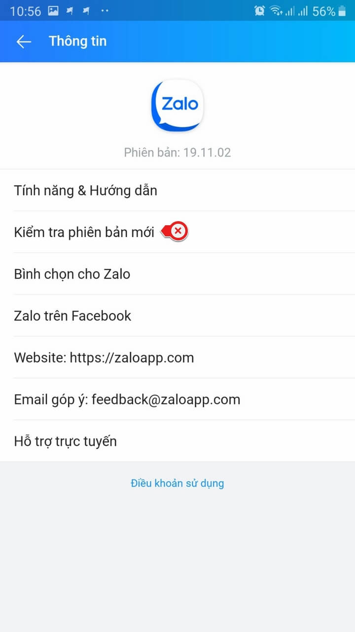 Kiểm tra phiên bản mới