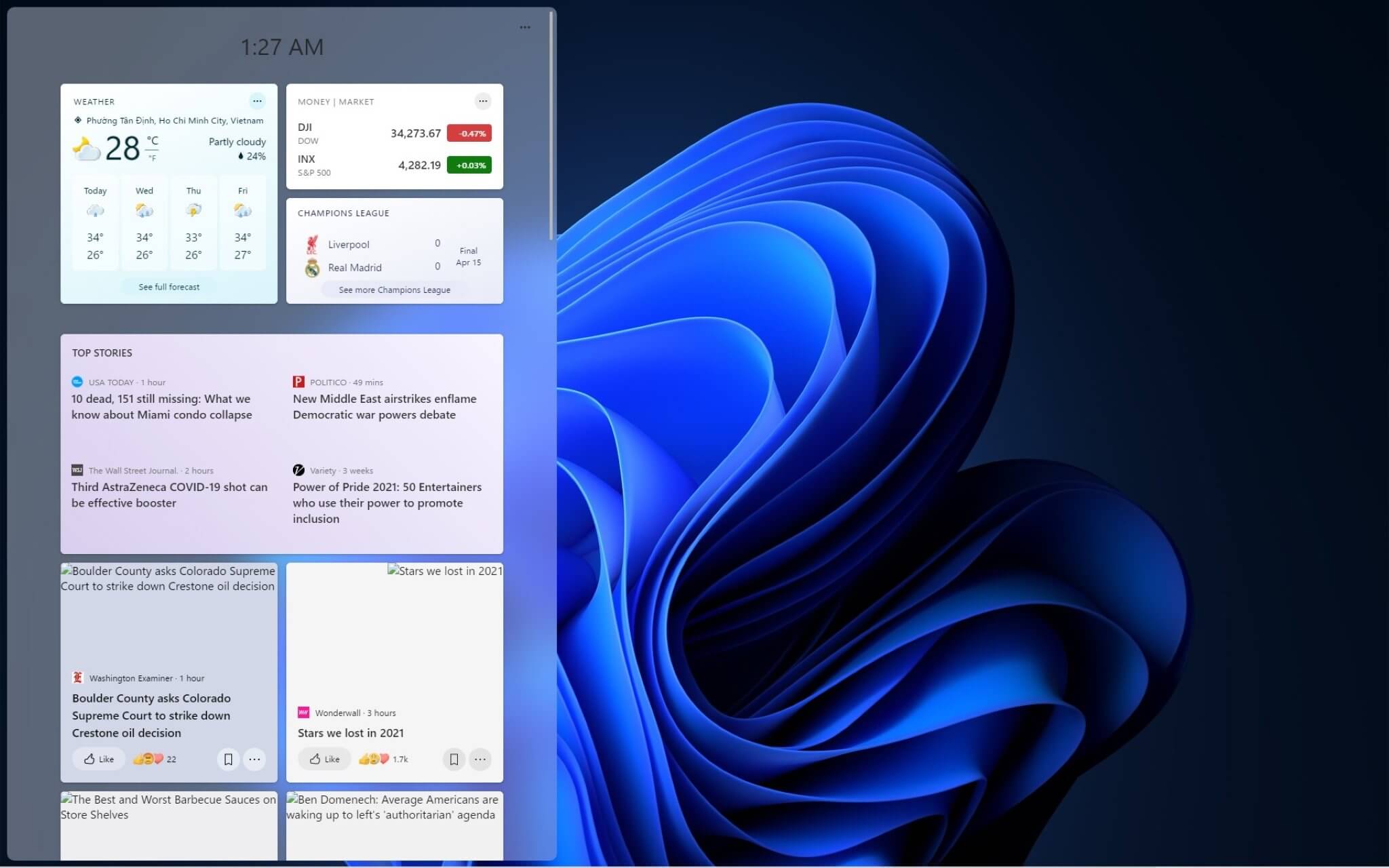 Widgets Windows 11 Insider Preview