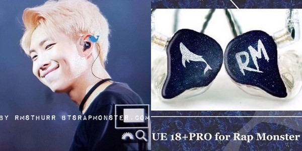RM ngoài ra còn một chiếc UE18+ Pro nữa với thiết kế đen – trắng cùng một bên in hình cá voi và một bên in tên anh. Mỗi chiếc tai nghe thế này có giá 1.499 USD chưa kể các chi phí liên quan đến thiết kế hoặc tuỳ biến.