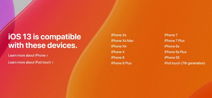 Danh sách các thiết bị được cập nhật lên iOS 13 Danh sách các thiết bị được cập nhật lên iOS 13
