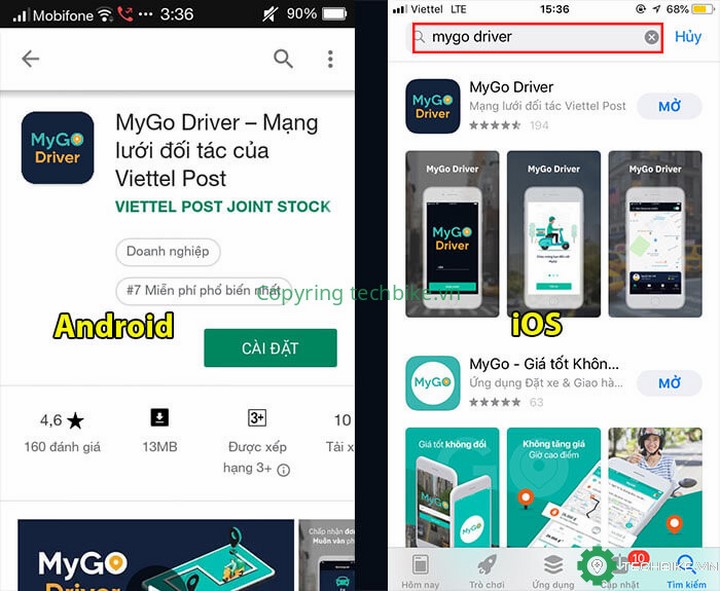 Tải ứng dụng MyGo Driver về điện thoại Tải ứng dụng MyGo Driver về điện thoại