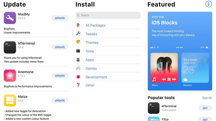 tính năng mà Installer 5 hổ trợ cho thiết bị đã jailbreak tính năng mà Installer 5 hổ trợ cho thiết bị đã jailbreak