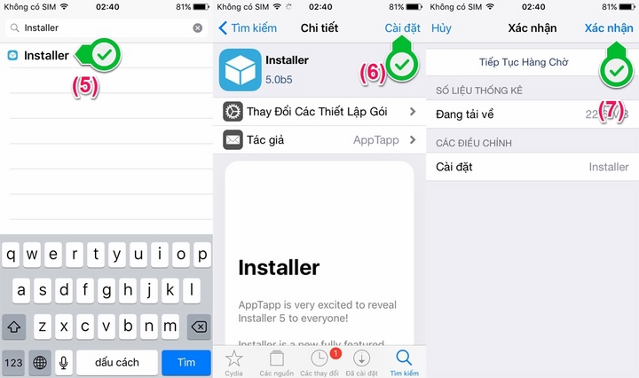 Cài đặt Installer 5 vào thiết bị Cài đặt Installer 5