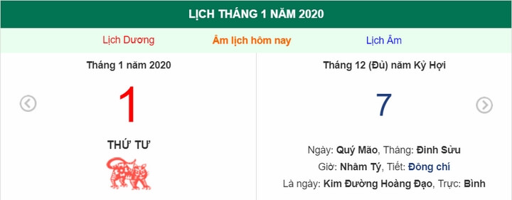 Tết dương lịch 2020 (ngày 01/01/2020) sẽ rơi vào ngày thứ 4 trong tuần Tết dương lịch 2020 (ngày 01/01/2020) sẽ rơi vào ngày thứ 4 trong tuần