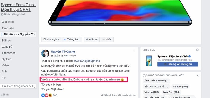 CEO Bkav - Xác nhận Bphone 4 sẽ ra mắt vào năm sau CEO Bkav - Xác nhận Bphone 4 sẽ ra mắt vào năm sau