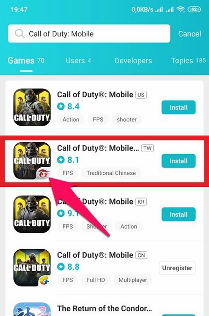 Call of Duty Mobile - Garena Call of Duty Mobile - Garena - phiên bản dành cho thị trường Đài Loan (Có chữ Garena nhé)