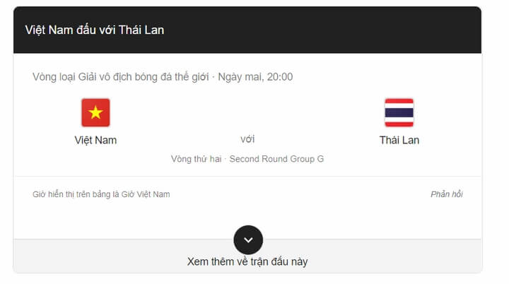 Việt Nam vs Thái Lan sẽ diễn ra vào lúc 20h ngày 19/11 Việt Nam vs Thái Lan sẽ diễn ra vào lúc 20h ngày 19/11
