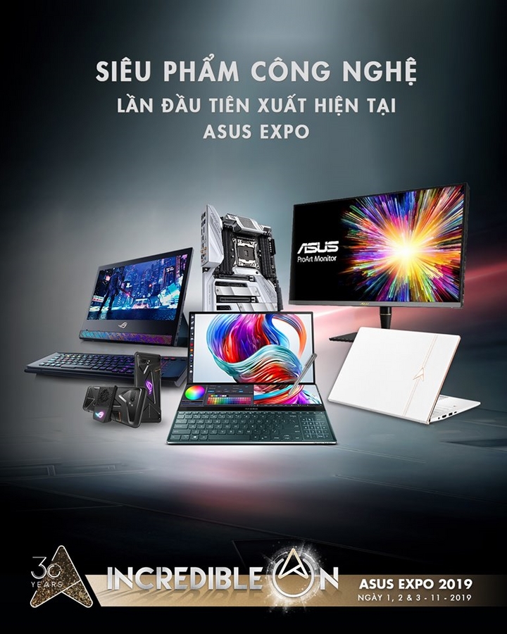 Rất nhiều thiết bị công nghệ khủng của Asus sẽ được trưng bày tại sự kiện - Ảnh:Asus Expo