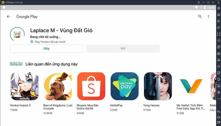 Đang cài đặt LDPlayer