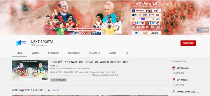 kênh Youtube NEXT SPORTS kênh Youtube NEXT SPORTS