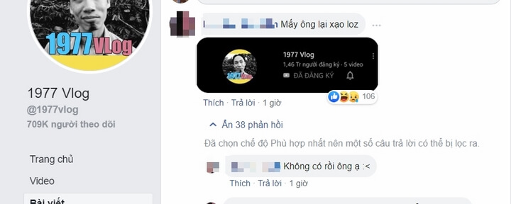 Nhiều người cho rằng admin 1977 Vlog đã ẩn video đi