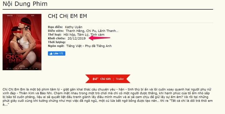 Chị Chị Em Em chính thức được chiếu ngoài rạp từ ngày 20/12/2019
