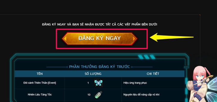 Click vào nút "Đăng Ký Ngay".