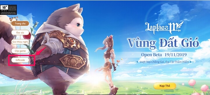 Nơi nhập Giftcode Nơi nhập Giftcode