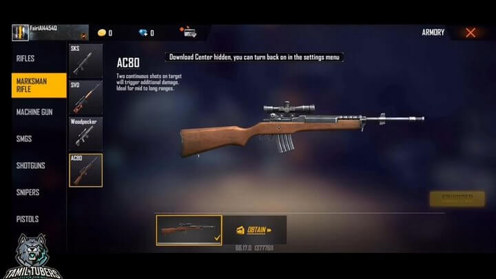 Súng AC80 mới trong Free Fire OB29