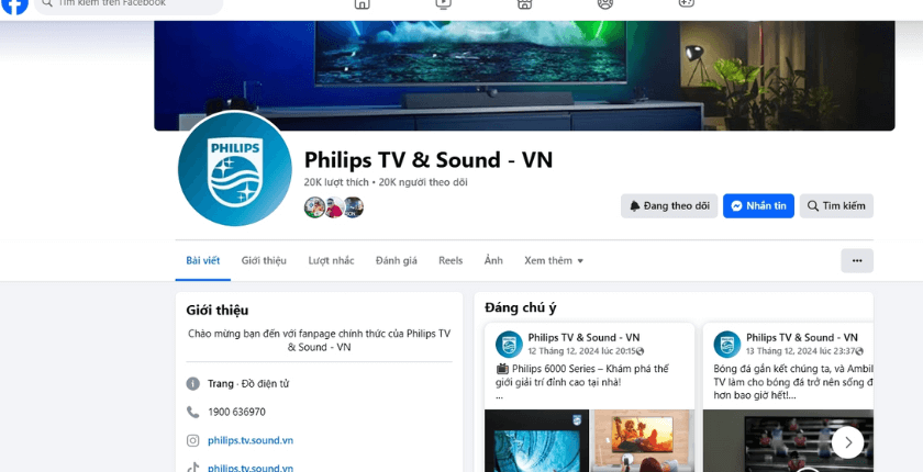 Liên hệ qua Fanpage Philips