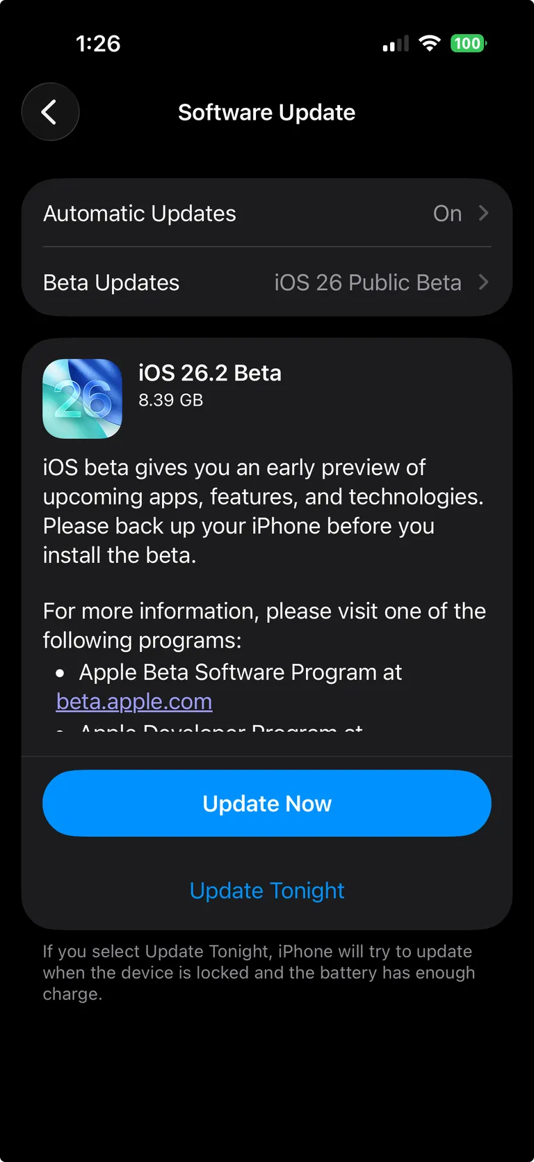 Có nên nâng cấp lên iOS 26.2 Public Beta