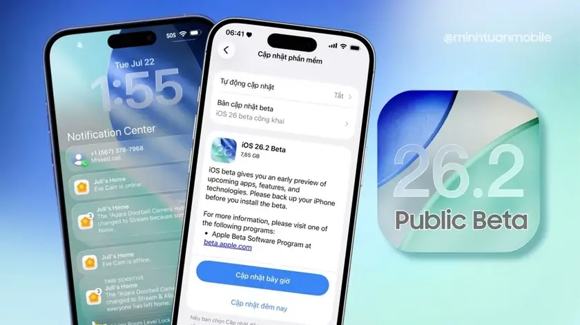 iOS 26.2 Public Beta chính thức ra mắt